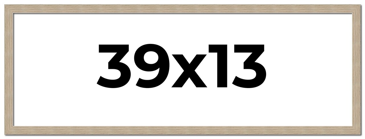 39x13 Thin Barnwood Picture Frame with UV-Resistant Acrylic & Acid Free Backing, Available in 2 Paint Finishes - Grey and Black